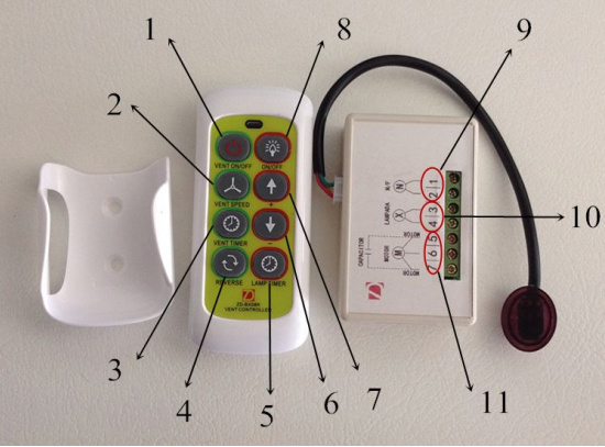 RF Ceiling Fan Remote Control and Receiver